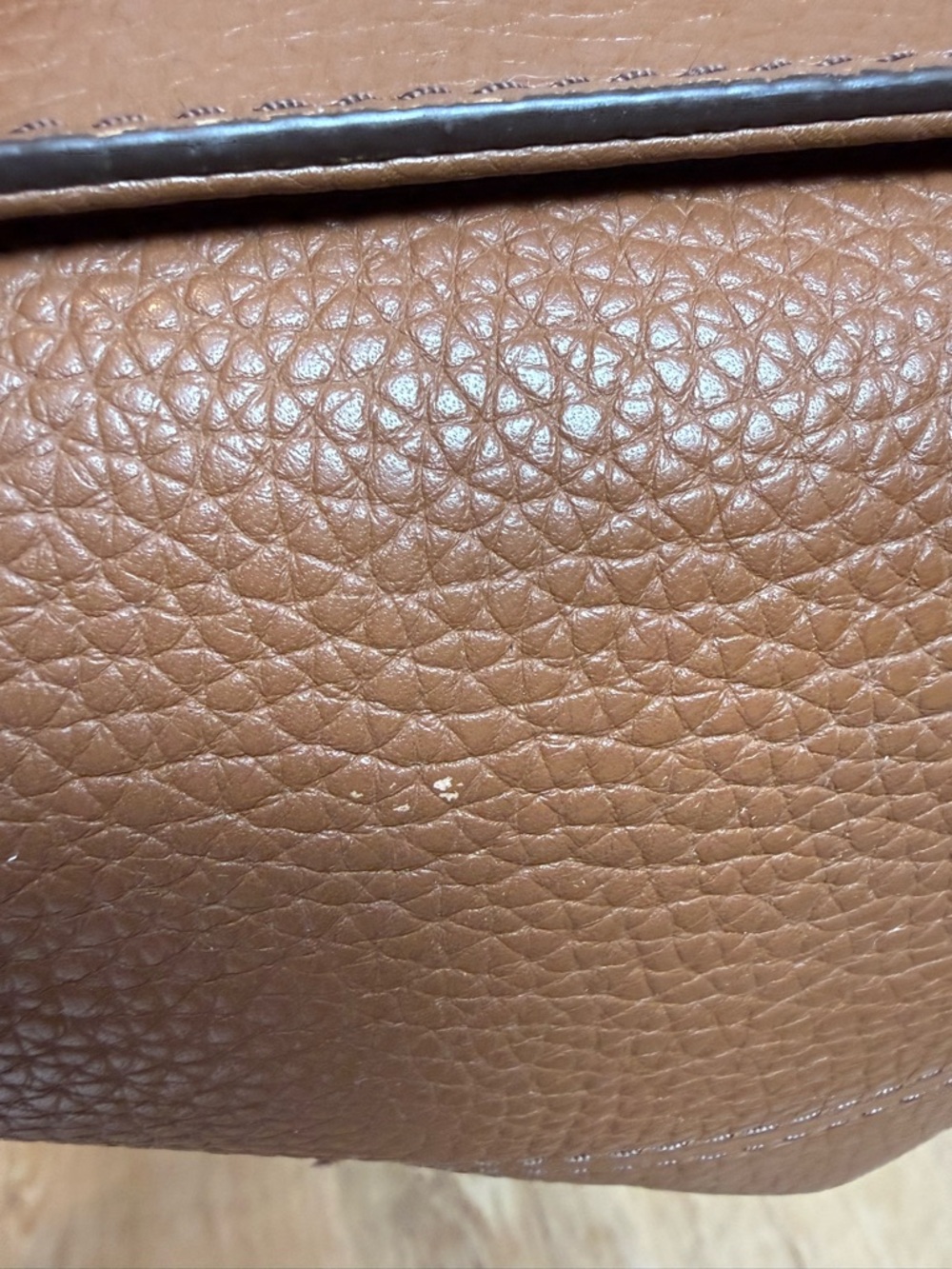 Fossil Kinley Satchel with crossbody strap Cognac Brown Pebbled Leather - Picture 10 of 16